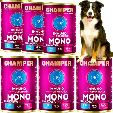 shumee Mokra hrana za pse Monoprotein Champer Immunity Beef 6x400g
