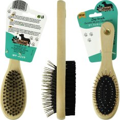 shumee Dvostranska krtača Mr. Pretzel z borovimi konicami za podlanko, pasjo in mačjo dlako