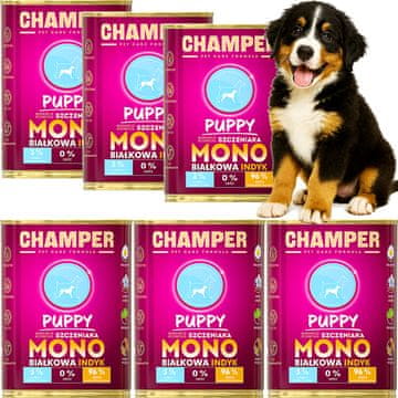 shumee Mokra hrana za pse, mladičke, Monoprotein Champer Puppy Purana 6x400g
