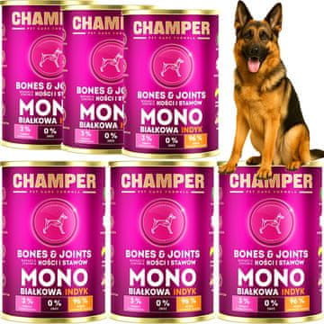 shumee Mokra hrana za pse Monoprotein Champer Bones and Joints Purana 6x400g
