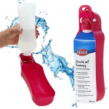 shumee Trixie 500ml plastenka za vodo za pse s skledo