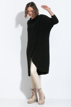 shumee Dolg pulover z razporkom F1515 UNI Espresso