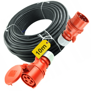 shumee Podaljšek za napajanje 5x2,5 10m 16A gumijast kabel z vtičnico in vtičem H07 ONPD