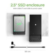 IcyBox IB-200T-C3 USB-C 3.2 ohišje za 2,5" HDD in SSD diske
