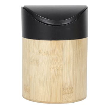 shumee MINI KOŠ ZA SMETI 1L bambus črna 11,8 × 11,8 x 17 cm
