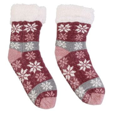 shumee Tople nogavice z božičnim vzorcem, rdeče