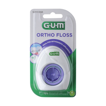 shumee Zobna nitka GUM Ortho Floss Sunstar Orthodontic, trda konica, 50 kosov