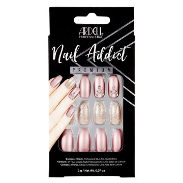 shumee Umetni nohti biseri in bleščice Metalik lila biser Ardell M 28 kosov