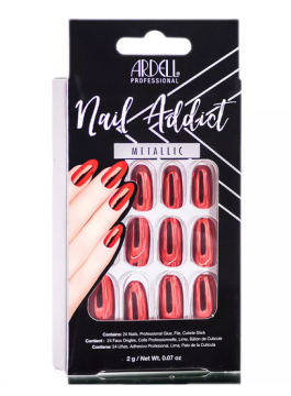 shumee Umetni nohti mandljevi dolgi kovinski + lepilo Manikura Ardell 28 kosov