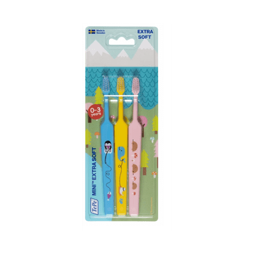 shumee Mehke zobne ščetke za otroke 0-3 Mini X-Soft TePe 3 kosi
