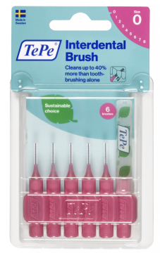 shumee TePe medzobne ščetke 6 kosov, 0,4 mm roza