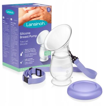 shumee Lansinoh silikonska črpalka za dojke z rezervoarjem za mleko, 1 kos