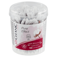 Cleanic Ušesne palčke Pure Effect Cleanic iz vate, 100 kosov