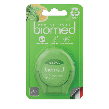 shumee Zobna nitka Biomed z voskom in meto, nežna, 50 m