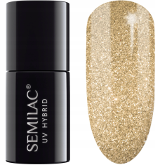 shumee Zlati hibridni lak za nohte #037 Semilac Gold Disco 7 ml