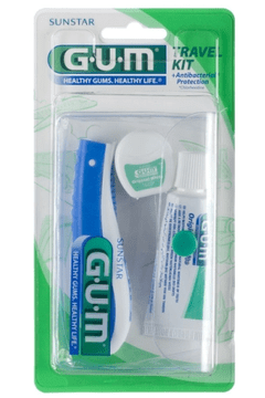 shumee Sunstar Kit 4-delni potovalni komplet za letalo z zobno pasto, zobno nitko in zobno ščetko