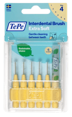 shumee TePe ExtraSoft medzobne ščetke 0,7 mm svetlo rumene barve, 6 kosov.