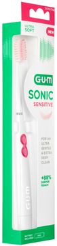 SUNSTAR Sensitive Sunstar GUM sonična zobna ščetka v beli in roza barvi, 1 kos