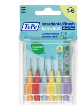 Tepe TePe MIX Extra Soft medzobne ščetke 6 velikosti /0,45-1,1 mm/ 6 kosov.