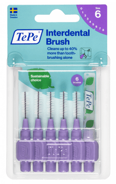 shumee TePe medzobne ščetke 1,1 mm vijolične 6 kosov