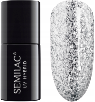 shumee Srebrni hibridni lak za nohte #292 Semilac Silver Shimmer 7 ml