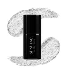 shumee Srebrni hibridni lak za nohte #292 Semilac Silver Shimmer 7 ml