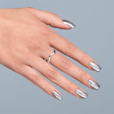 shumee Srebrni hibridni lak za nohte #292 Semilac Silver Shimmer 7 ml
