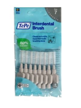 shumee TePe medzobne ščetke 1,3 mm sive, 8 kosov