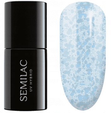 shumee Hibridni lak za nohte Blue Crushed Ice #493 Semilac Bubble Gum 7 ml