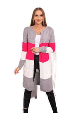 shumee Pulover s črtasto jopico siv + malina