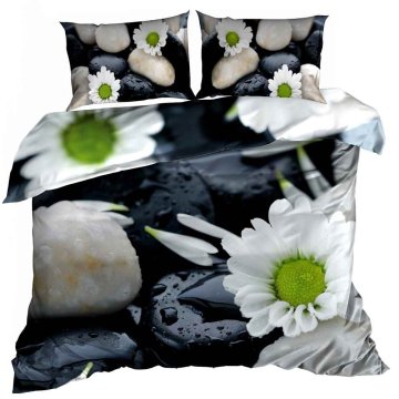 shumee Posteljnina iz 3D bombažnega satena 160x200cm BELA KOREJSKA