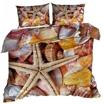 shumee 3D bombažna satenasta posteljnina 140x200cm SHELLS