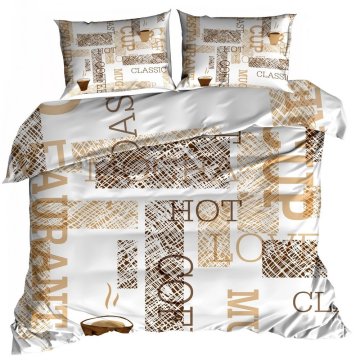 shumee 3D bombažna satenasta posteljnina 140x200cm VROČA KAVA