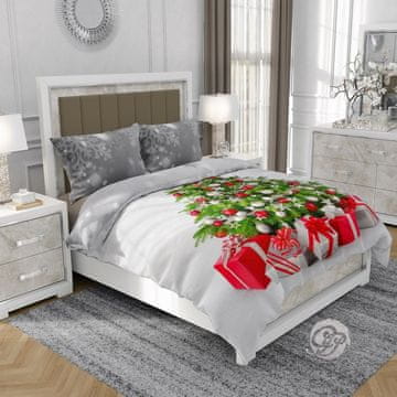 shumee 3D bombažna satenasta posteljnina 140x200cm BOŽIČNO DREVO