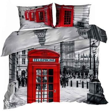 shumee 3D bombažna satenasta posteljnina 160x200cm ENGLISH SHUTTLE