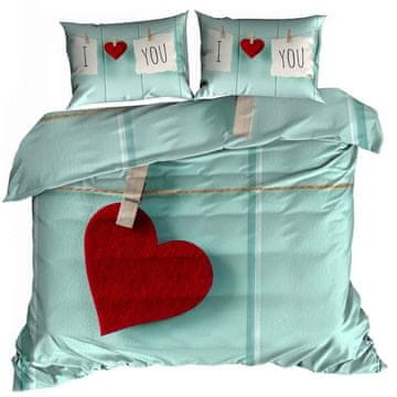 shumee 3D bombažna satenasta posteljnina 160x200cm SRCE