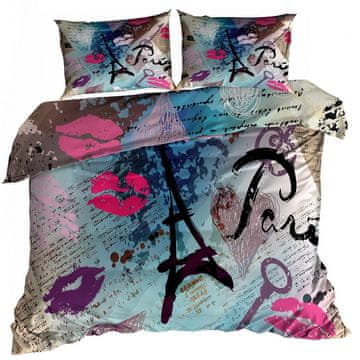 shumee 3D posteljnina iz bombažnega satena 140x200cm DEKLIŠKA PARIZ