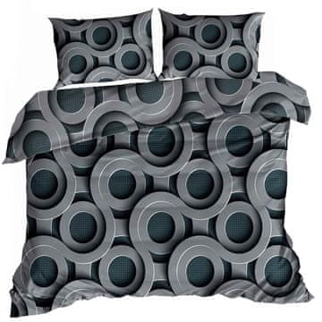 shumee 3D bombažna satenasta posteljnina 200x220cm SIVI VRTINCI