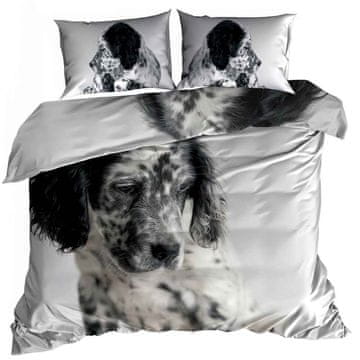 shumee 3D bombažna satenasta posteljnina 160x200cm Z NAŠIVKI