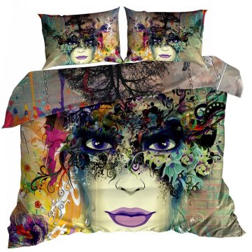 shumee 3D bombažna satenasta posteljnina 140x200cm DREVO NA GLAVI