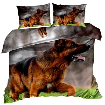 shumee 3D bombažna satenasta posteljnina 160x200cm OVČARSKI PES