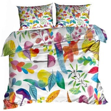shumee 3D posteljnina iz bombažnega satena 200x220cm BARVIT LISTI
