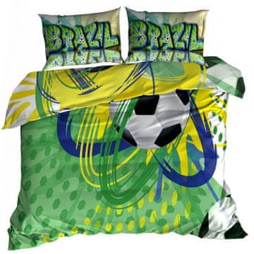 shumee 3D bombažna satenasta posteljnina 140x200cm BRAZIL BALL