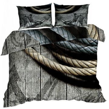 shumee 3D bombažna satenasta posteljnina 140x200cm ROPE