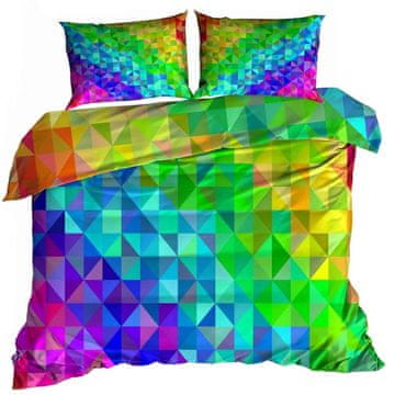 shumee 3D bombažna satenasta posteljnina 160x200cm BARVITE PIKSELE