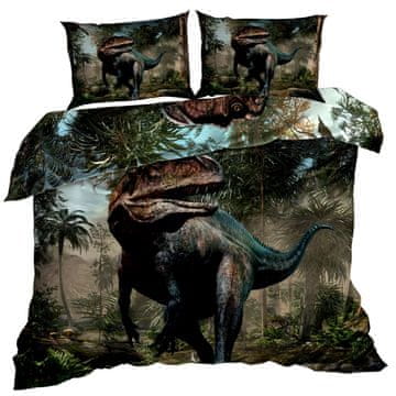 shumee 3D bombažna satenasta posteljnina 140x200cm DINOZAVER