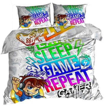 shumee 3D bombažna satenasta posteljnina 160x200cm GAME