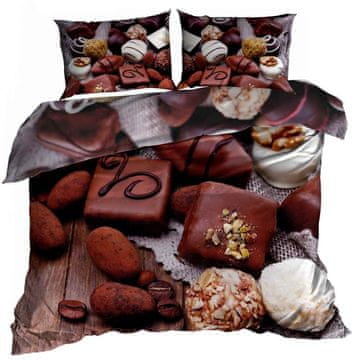 shumee 3D posteljnina iz bombažnega satena 200x220cm ČOKOLADNI UŽITEK