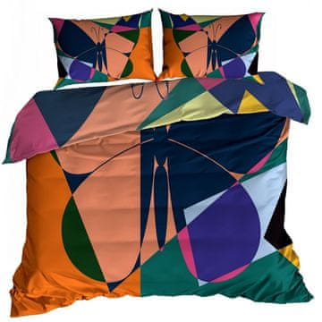 shumee 3D bombažna satenasta posteljnina 140x200cm METULJ