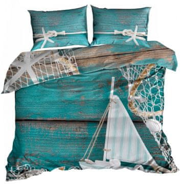 shumee 3D bombažna satenasta posteljnina 140x200cm MALI ČOLN